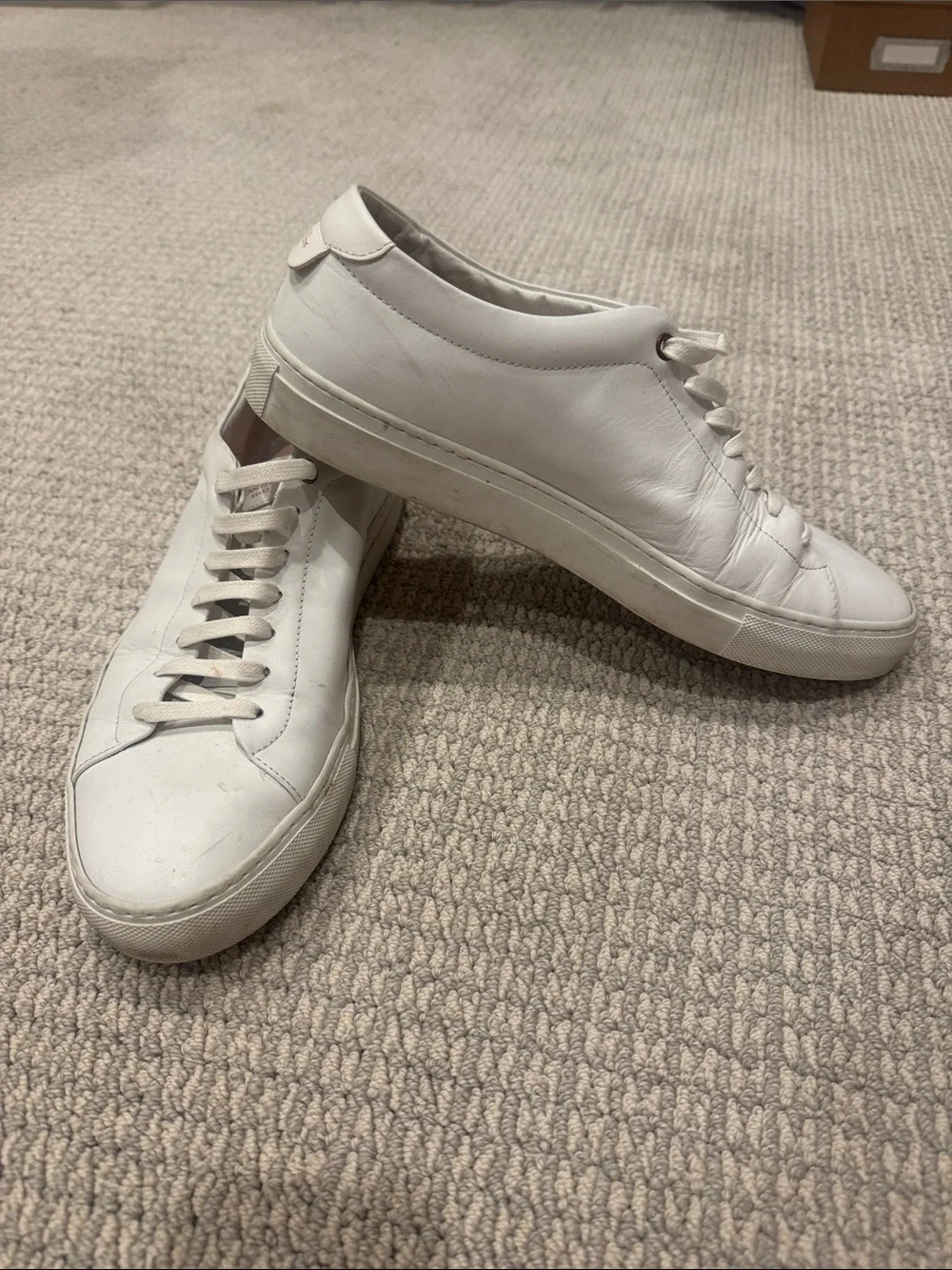 Good Man Brand White Low-Top Leather Sneakers